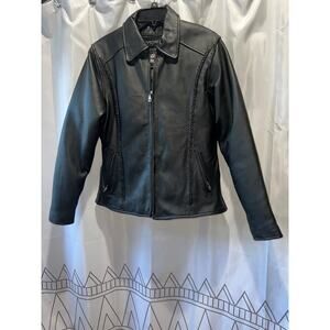 Womens leather motorcycle jacket size large